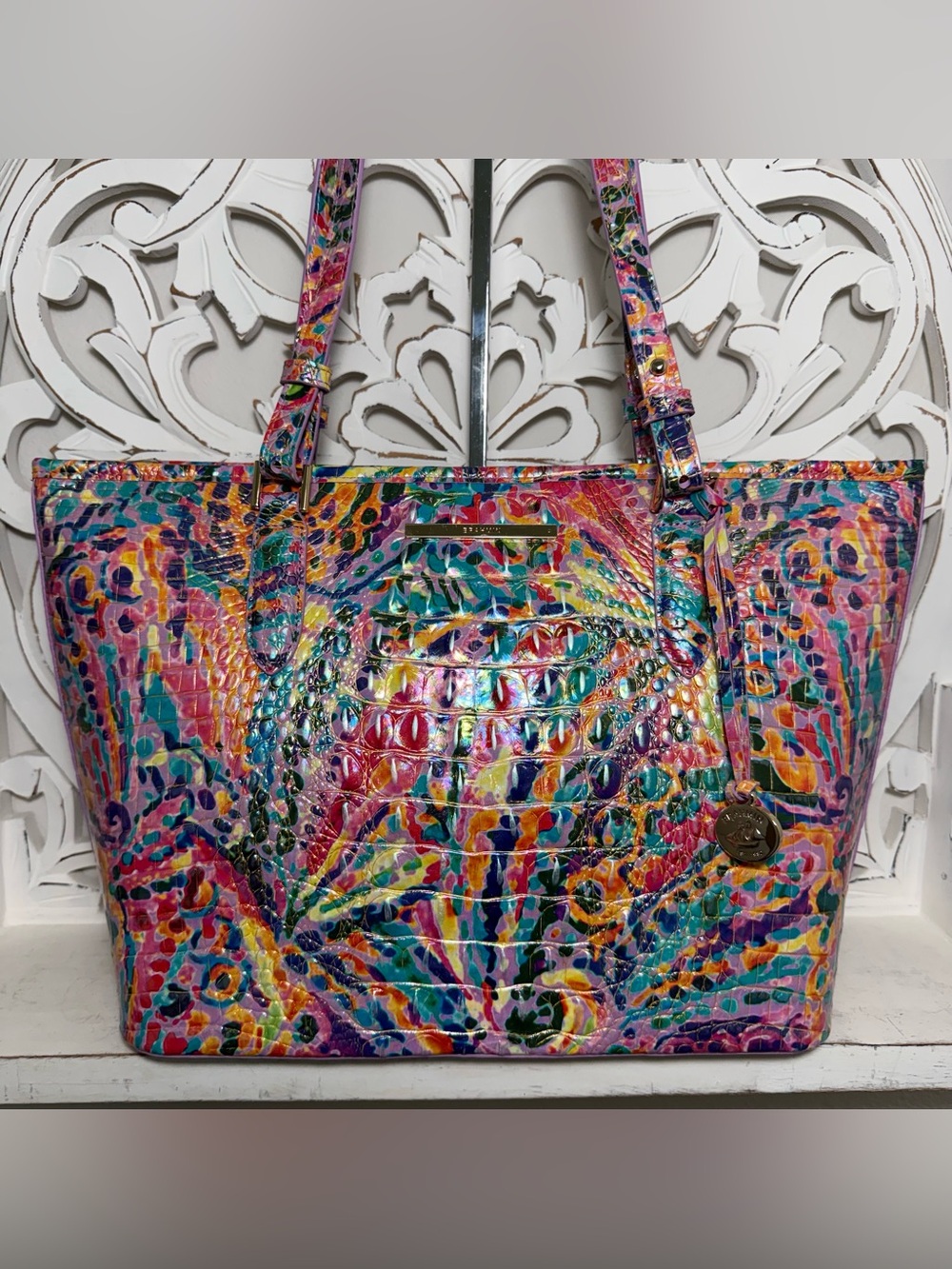 Brahmin Medium Asher Tote Rainbow Reef Melbourne Leather - Picture 1 of 9